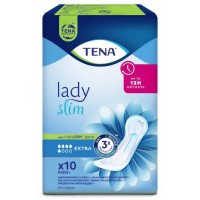 Суперпоглащающие урологические прокладки Tena Lady Slim Extra,  5 капель, 10 шт. 